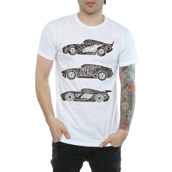 Disney Mens Cars Text Racers T-Shirt