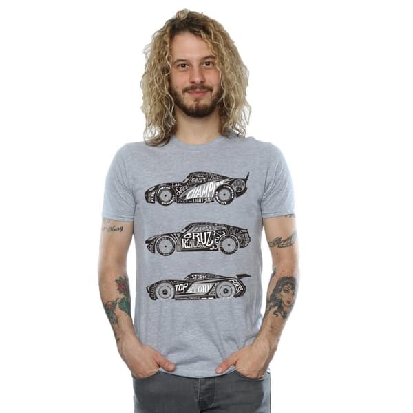 Disney Mens Cars Text Racers T-Shirt