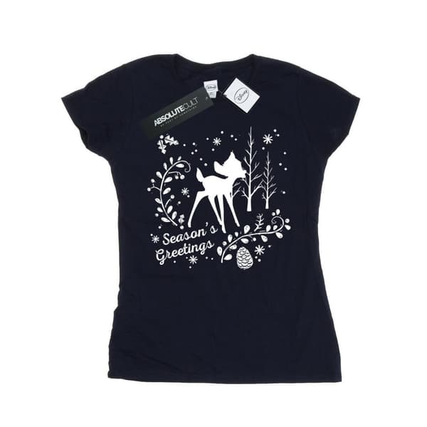 Disney Dam/Tjej Bambi Julhälsningar Bomulls-T-shirt