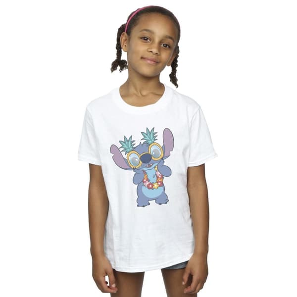 Disney Girls Lilo And Stitch Tropical Fun Cotton T-Shirt