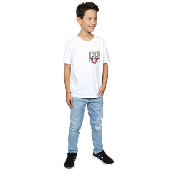 Looney Tunes Boys Bugs Bunny Face Faux Pocket T-Shirt