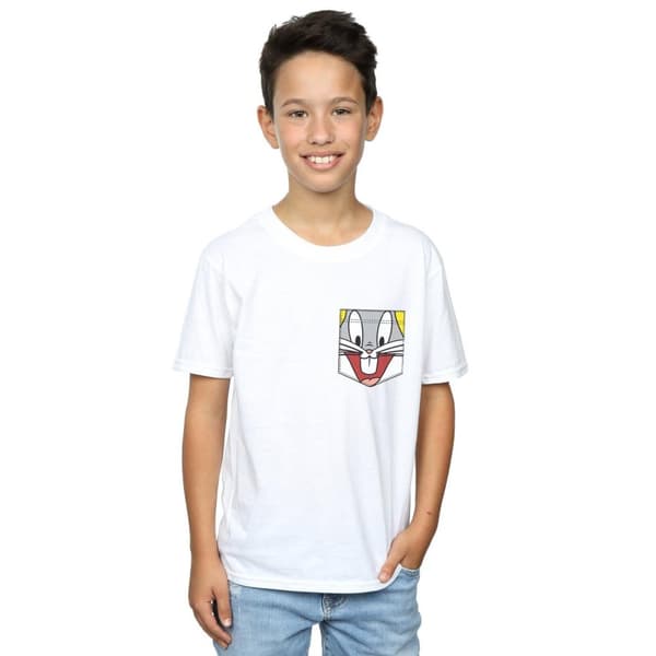 Looney Tunes Boys Bugs Bunny Face Faux Pocket T-Shirt