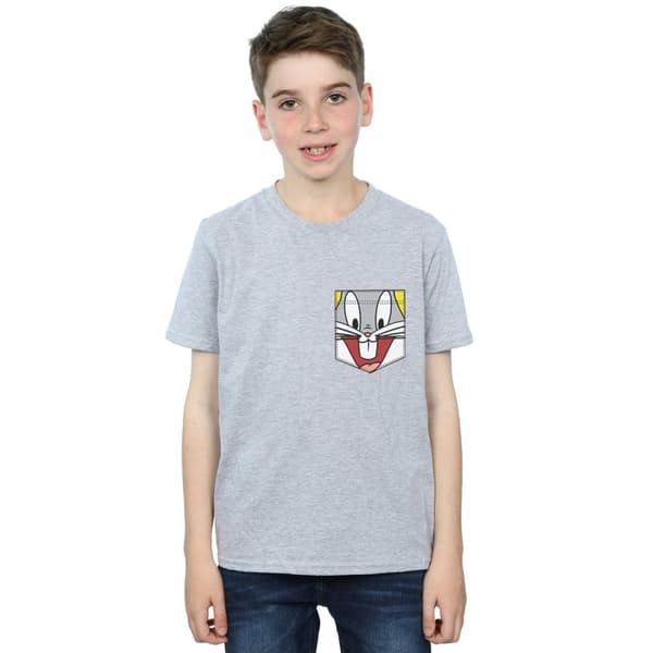 Looney Tunes Boys Bugs Bunny Face Faux Pocket T-Shirt