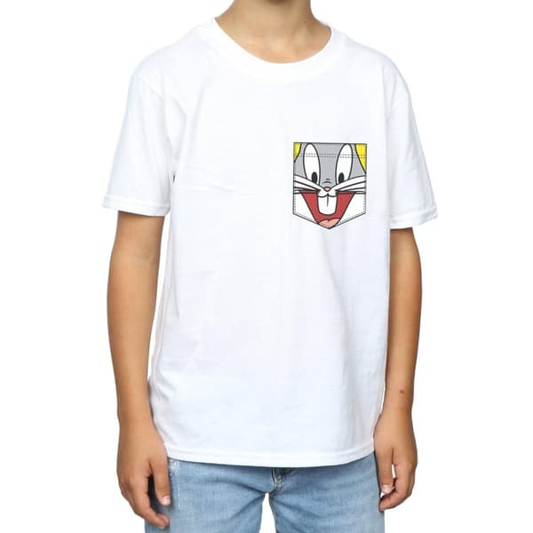 Looney Tunes Boys Bugs Bunny Face Faux Pocket T-Shirt