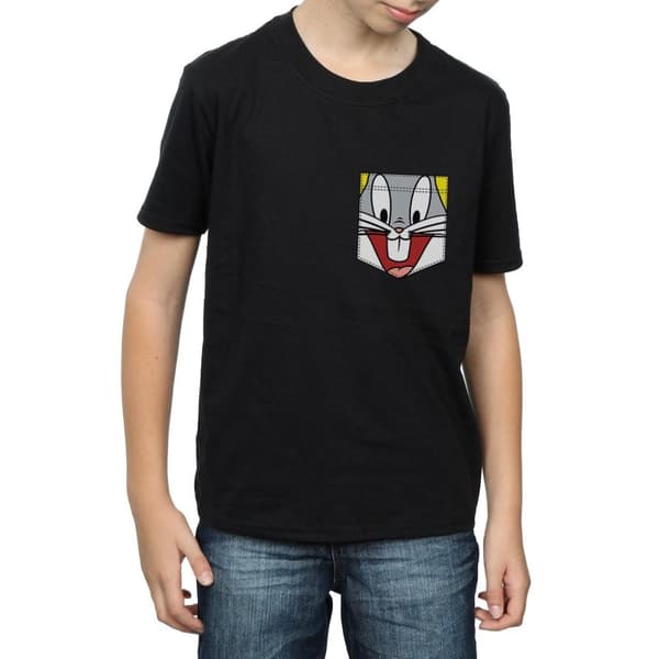 Looney Tunes Boys Bugs Bunny Face Faux Pocket T-Shirt