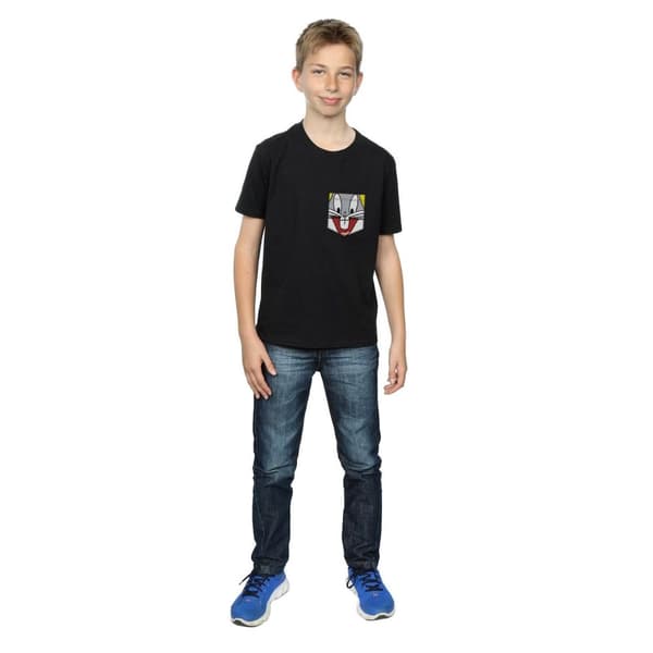 Looney Tunes Boys Bugs Bunny Face Faux Pocket T-Shirt