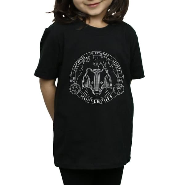 Harry Potter Girls Hufflepuff Seal Cotton T-Shirt