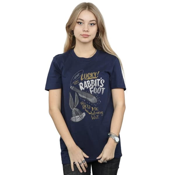 Looney Tunes Womens/Ladies Bugs Bunny Rub Me The Wrong Way Cotton Boyfriend T-Shirt