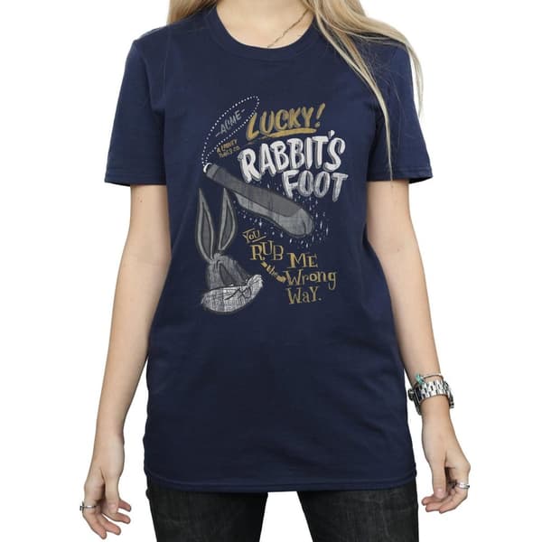Looney Tunes Womens/Ladies Bugs Bunny Rub Me The Wrong Way Cotton Boyfriend T-Shirt