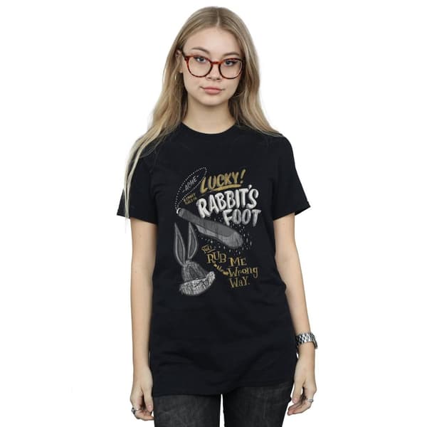 Looney Tunes Womens/Ladies Bugs Bunny Rub Me The Wrong Way Cotton Boyfriend T-Shirt