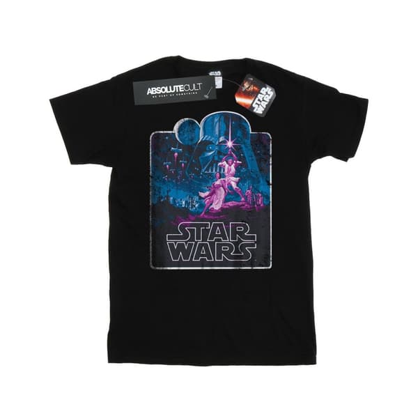 Star Wars T-shirt med filmmontage för pojkar Black 5-6 Years