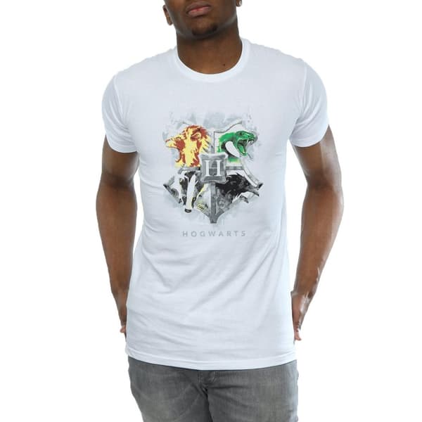 Harry Potter Mens Hogwarts Painted Crest T-Shirt