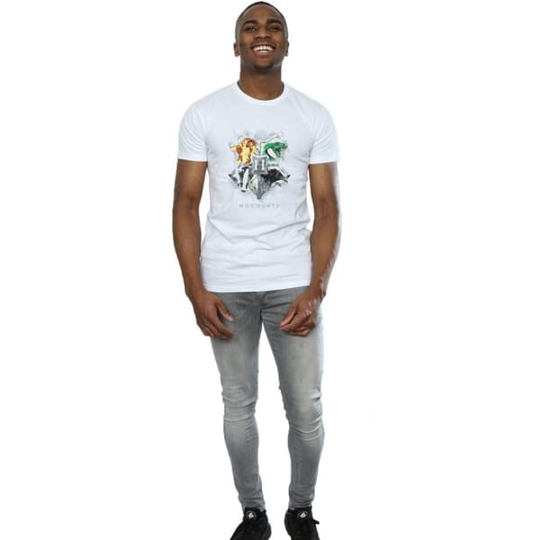 Harry Potter Mens Hogwarts Painted Crest T-Shirt
