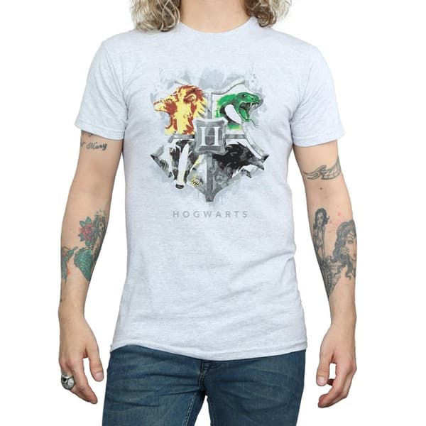 Harry Potter Mens Hogwarts Painted Crest T-Shirt