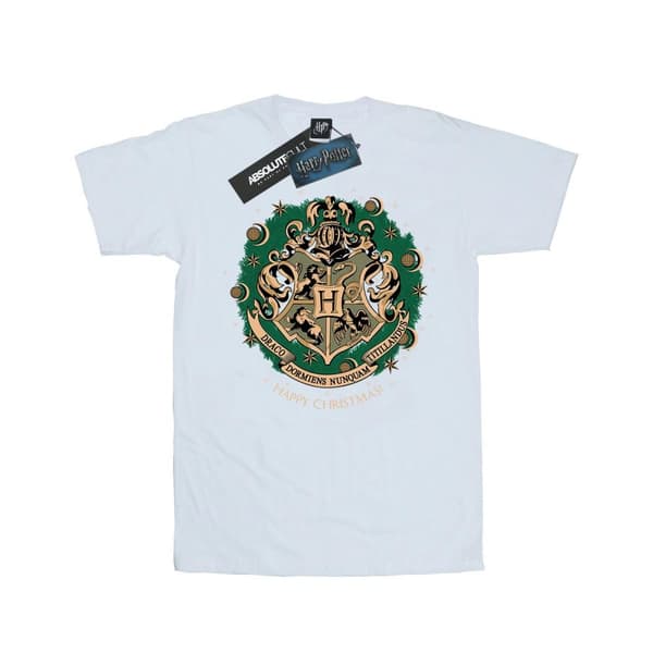 Harry Potter Boyfriend-T-shirt i bomull med julkrans för damer/damer