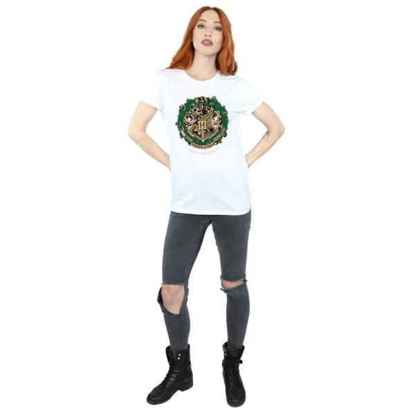 Harry Potter Womens/Ladies Christmas Wreath Cotton Boyfriend T-Shirt