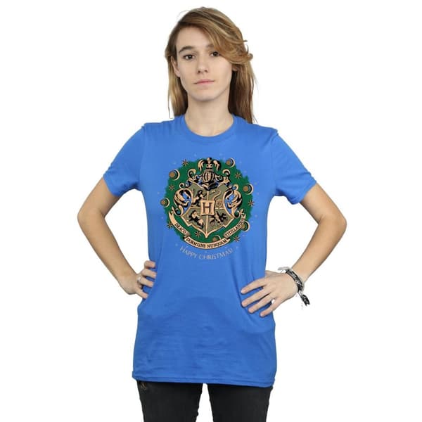 Harry Potter Womens/Ladies Christmas Wreath Cotton Boyfriend T-Shirt