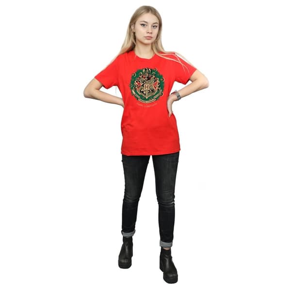 Harry Potter Womens/Ladies Christmas Wreath Cotton Boyfriend T-Shirt