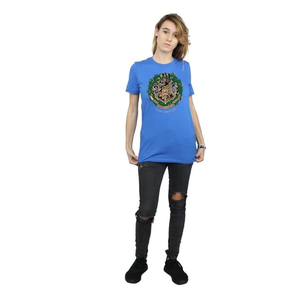 Harry Potter Womens/Ladies Christmas Wreath Cotton Boyfriend T-Shirt