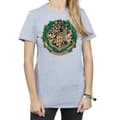 Miniatyrbilde 3 av 5: Harry Potter Womens/Ladies Christmas Wreath Cotton Boyfriend T-Shirt