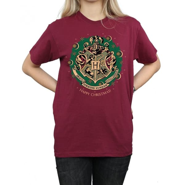 Harry Potter Womens/Ladies Christmas Wreath Cotton Boyfriend T-Shirt