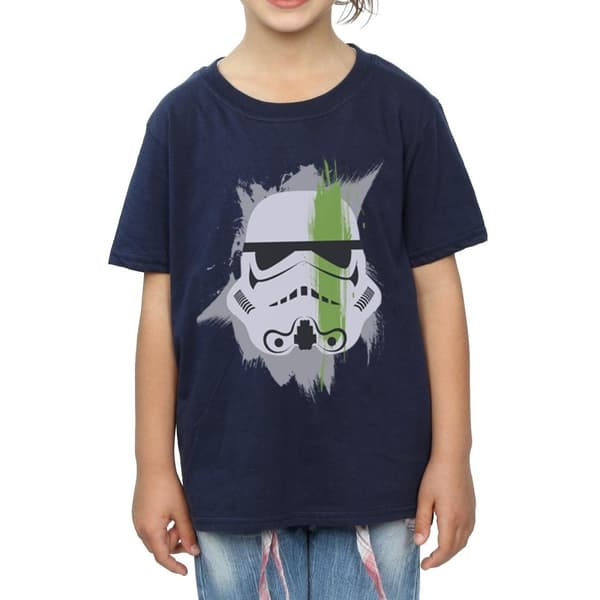 Star Wars Girls Stormtrooper Paint Stroke Cotton T-Shirt