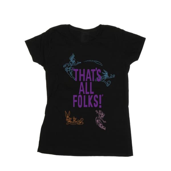 Looney Tunes Dam/Tjej That´s All Folks T-shirt i bomull Black L