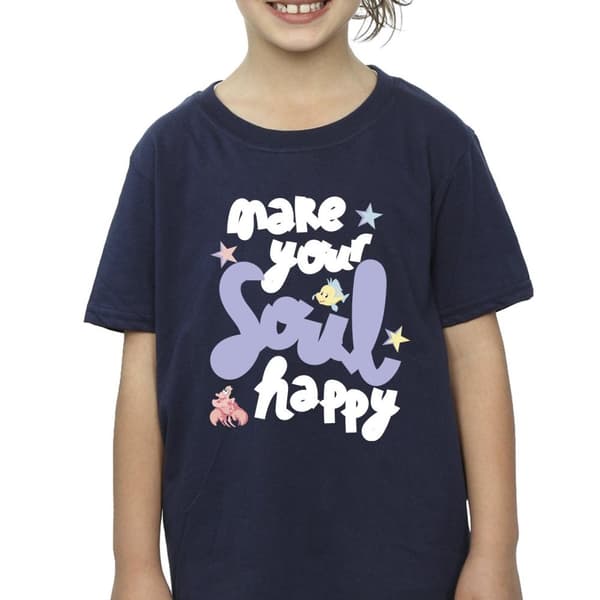 Disney Girls The Little Mermaid Happy Cotton T-Shirt
