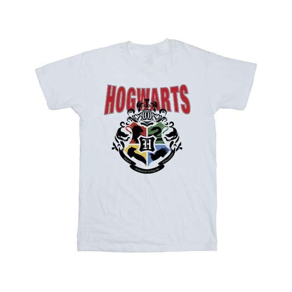 Harry Potter T-shirt med Hogwarts-emblem för pojkar White 7-8 Years