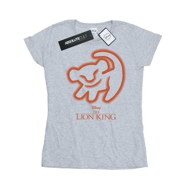 Disney Womens/Ladies The Lion King Cave Drawing Cotton T-Shirt Sports Grey XL