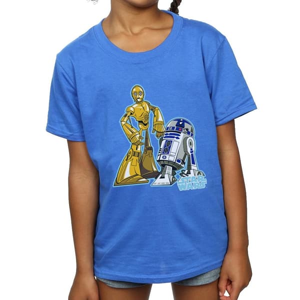 Star Wars T-shirt i bomull med C-3PO- och R2-D2-figurer för flickor