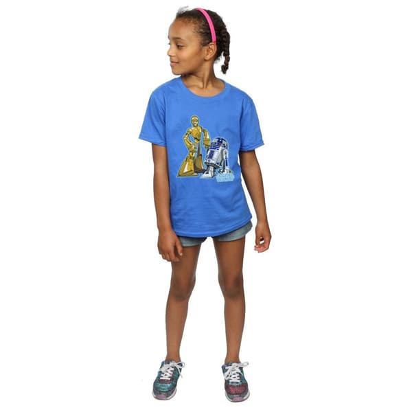 Star Wars T-shirt i bomull med C-3PO- och R2-D2-figurer för flickor