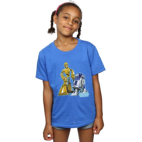Star Wars T-shirt i bomull med C-3PO- och R2-D2-figurer för flickor