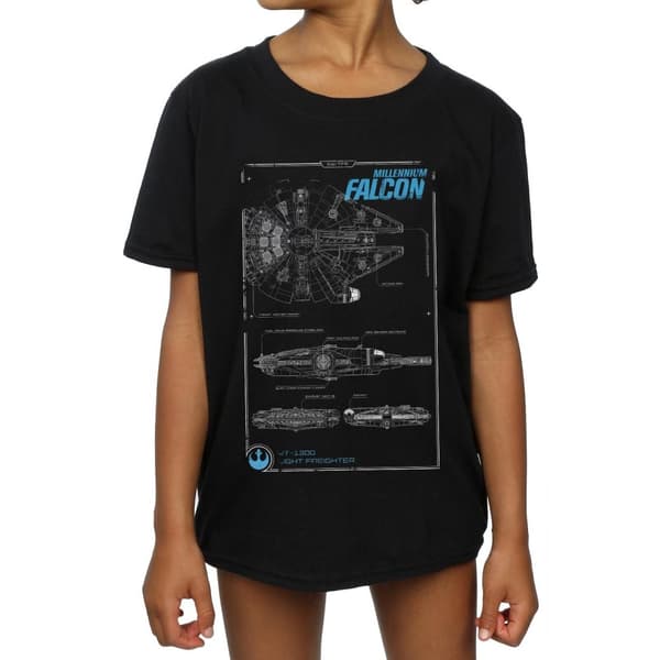 Star Wars Girls Force Awakens Millennium Falcon Manual Cotton T-Shirt
