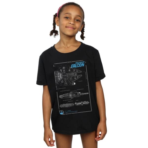 Star Wars Girls Force Awakens Millennium Falcon Manual Cotton T-Shirt