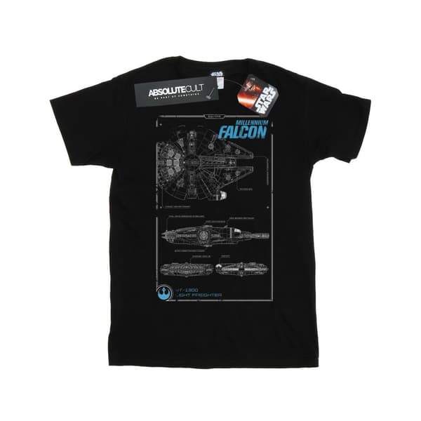 Star Wars Girls Force Awakens Millennium Falcon Manual Cotton T-Shirt