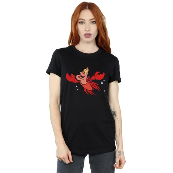 Disney Womens/Ladies The Little Mermaid Sebastian Bubbles Cotton Boyfriend T-Shirt