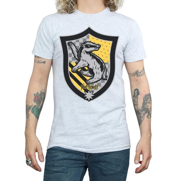 Harry Potter Hufflepuff Crest Flat T-shirt för herrar