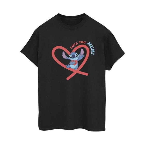 Disney Womens/Ladies Lilo & Stitch Love You Mum Cotton Boyfriend T-Shirt