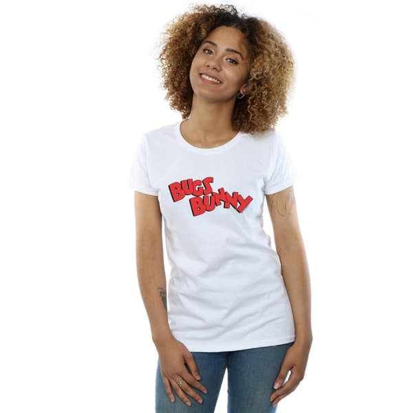 Looney Tunes T-shirt i bomull med Bugs Bunny-namn - dam/dam