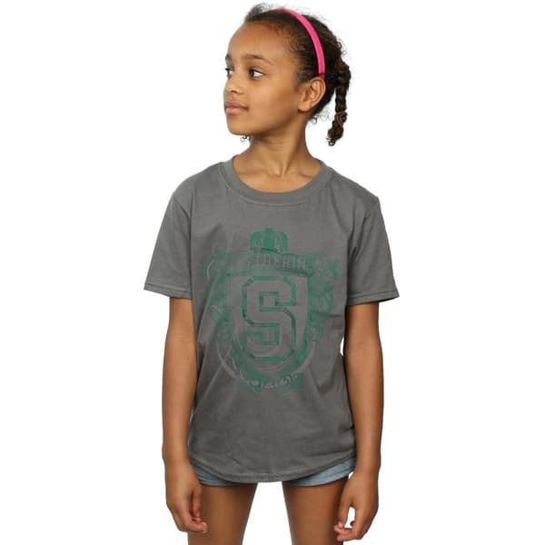 Harry Potter Slytherin Serpent Crest T-shirt i bomull för flickor