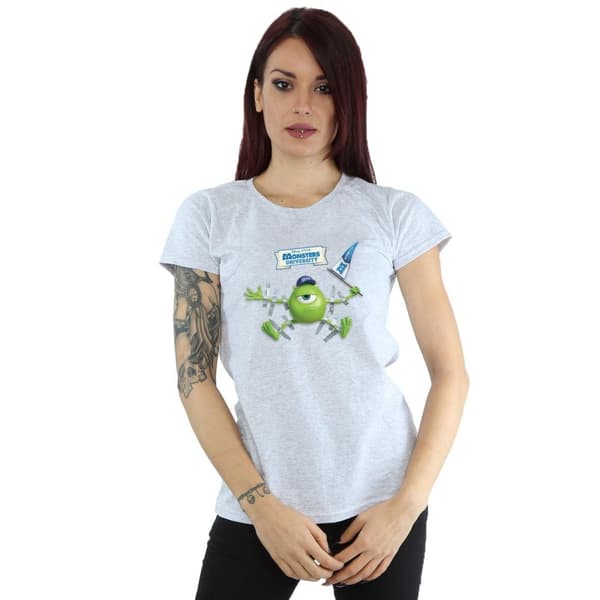 Disney Dam/Tjej - Monsters University - T-shirt i bomull med tejpad mike
