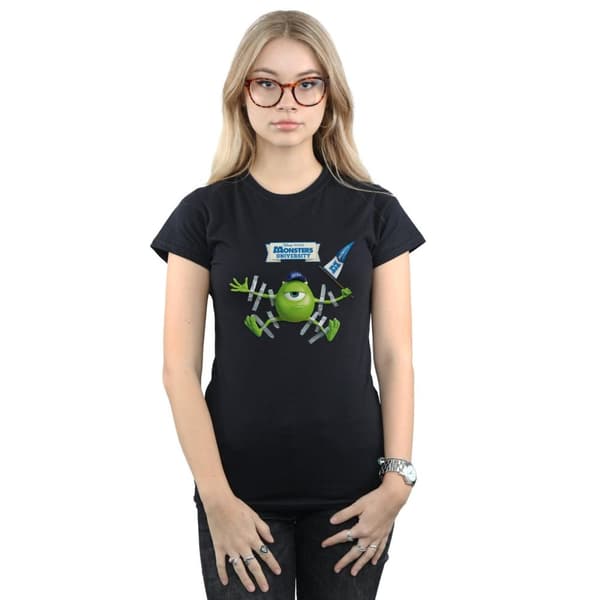 Disney Dam/Tjej - Monsters University - T-shirt i bomull med tejpad mike