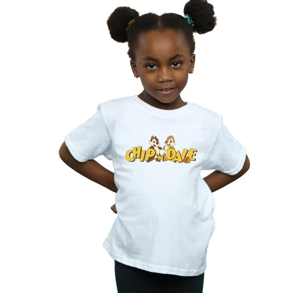 Disney T-shirt i bomull med Chip And Dale-logotyp för flickor
