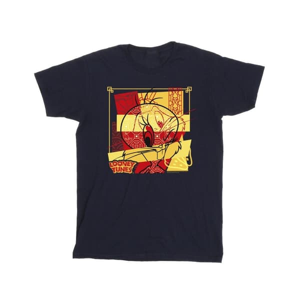 Looney Tunes Tweeday Rabbit Nyår T-shirt i bomull för flickor Navy Blue 3-4 Years