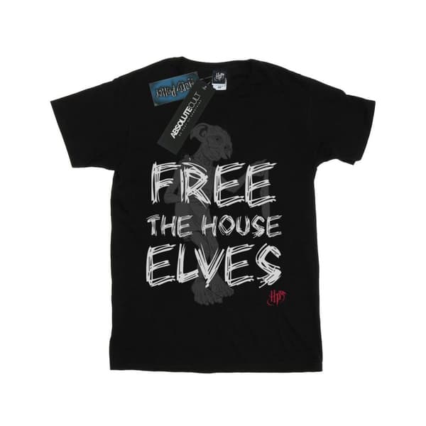 Harry Potter Mens Dobby Free The House Elves T-Shirt Black L