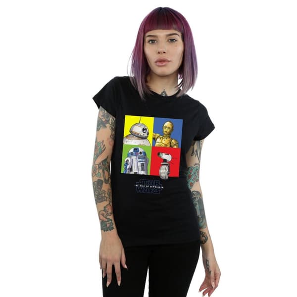 Star Wars: The Rise of Skywalker Womens/Ladies Star Wars The Rise Of Skywalker Droid Squares Cotton T-Shirt