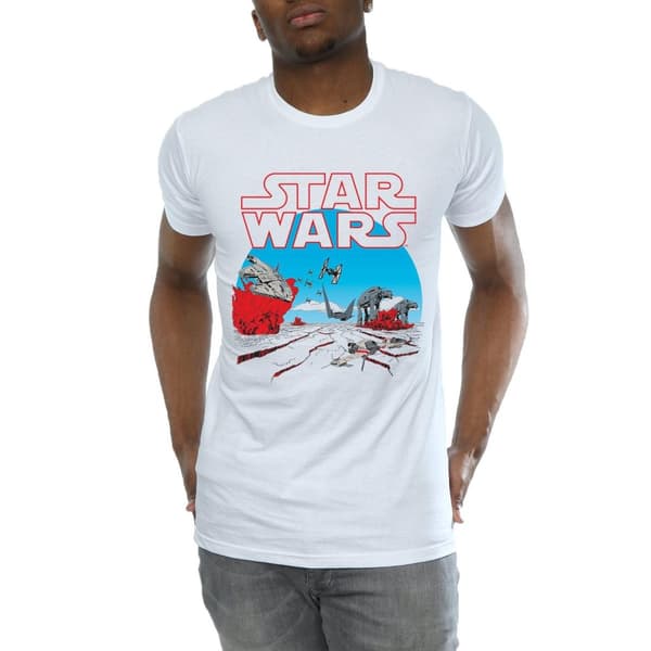 Star Wars Mens The Last Jedi Action Scene T-Shirt