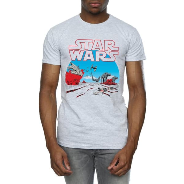 Star Wars Mens The Last Jedi Action Scene T-Shirt