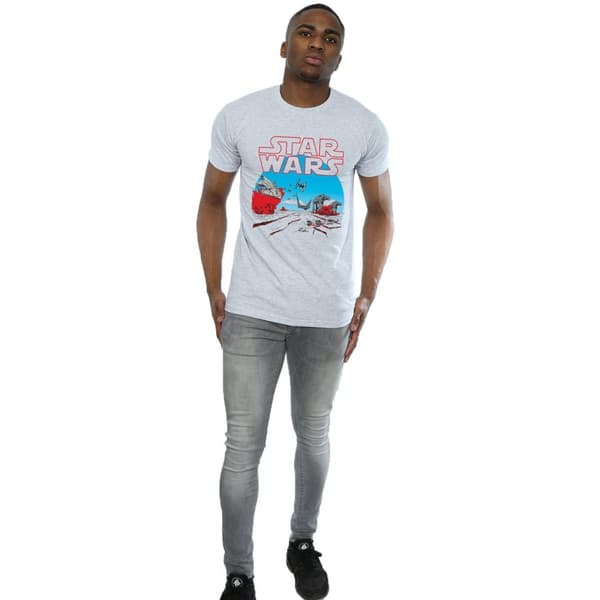 Star Wars Mens The Last Jedi Action Scene T-Shirt